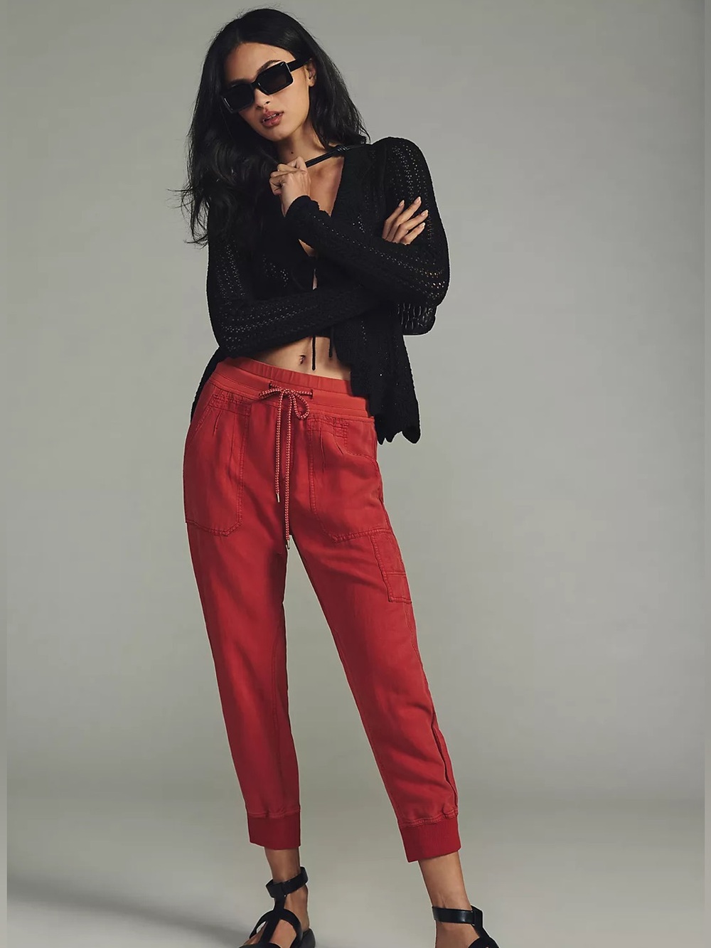 Anthropologie The Nomad High-Rise Joggers Size Medium Boho Indie